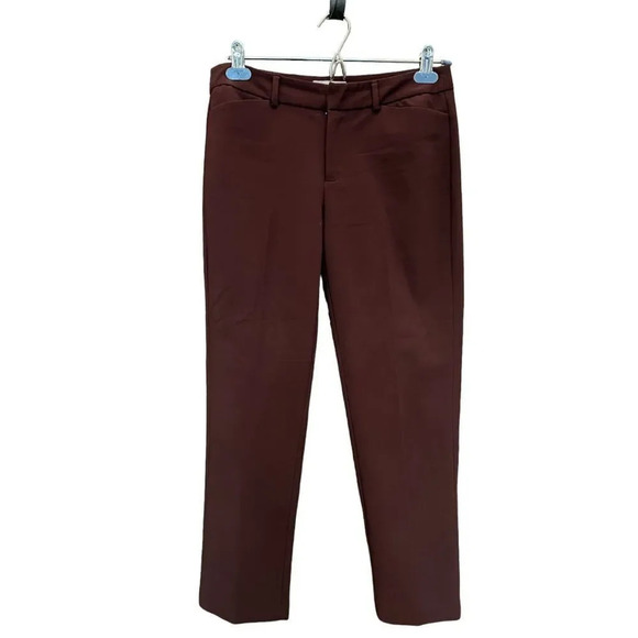 Elle Burgundy Cropped/Ankle Women’s Pants Size 4‎ - Picture 1 of 4
